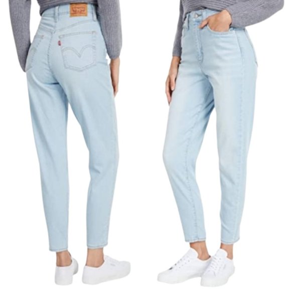 Levi's Denim - LEVIS Vintage Inspired High Waisted Taper Jeans Light Wash Mom Jeans 28